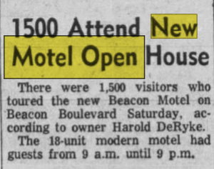 Beacon Motel (Best Western Beacon Inn) - Jun 10 1957 Article (newer photo)